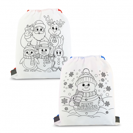 Vyfarbovateľný vak na prezúvky – so 4 fixkami – 33 x 27 cm – 2 druhy