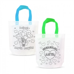 Darčeková taška na vyfarbenie – so 4 fixkami – 24 x 22 cm – 2 druhy