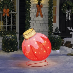  Svetelná dekorácia – guľová ozdoba – 60 LED – 60 x 83 cm – červená – 100–200 V AC