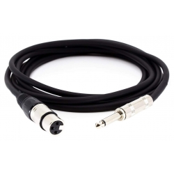 3m * nesymetrický profesionálny prepojovací kábel * Konektory: XLR/F/ (canon) - Jack 6,3mm