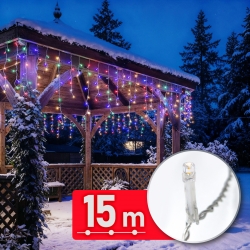 Svetelná reťaz – 15 m – 600 LED – 220–240 V – 6 W – priehľadný kábel