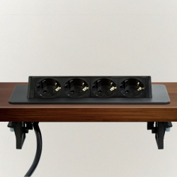 Skrytá zásuvka – 4-násobná – Výklopné prevedenie – čierna