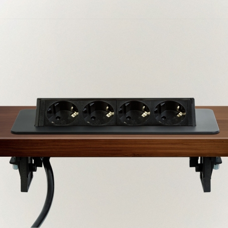 Skrytá zásuvka – 4-násobná – Výklopné prevedenie – čierna