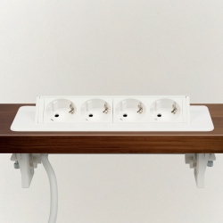 Skrytá zásuvka – 4-násobná – Výklopné prevedenie – biela