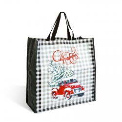 Vianočná darčeková taška – čierna – 45 x 44 x 19 cm