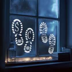 Vianočná dekorácia - sada šablón na odtlačky nôh - plast - 30,5 x 14 cm - 4 ks / balenie