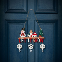 Vianočná dekorácia - závesná - drevená - so zvončekom - 23 x 20 cm - 2 druhy