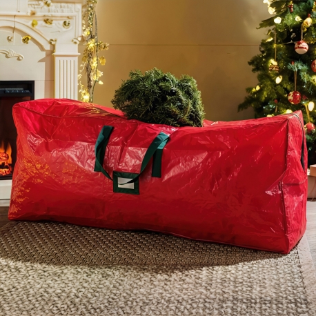 Taška na uloženie umelého stromčeka - tkané PVC - červená - 165 x 38 x 76 cm