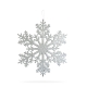 Vianočná dekorácia – snehová vločka – trblietavá strieborná – závesná – 31 cm