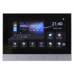 2-zónový 7" stenový prehrávač s internetovým rádiom * 8x 20W * USB / microSD / MP3 / BT / Wifi / LAN * AUX