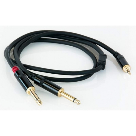 5m prepojovací kábel 1x Stereo Jack 3,5mm - 2x mono Jack 6,3mm