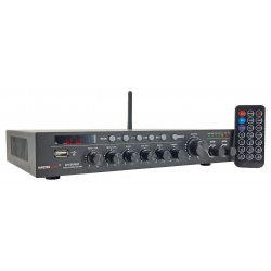 2-zónová rozhlasová ústredňa pre 100V * 60W * MP3 prehrávač s USB * BT
