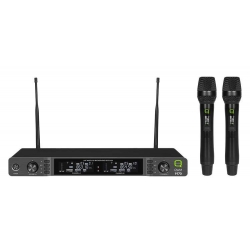 Duálny diverzitný bezdrôtový UHF mikrofón Q-AUDIO * 2x ručný mikrofón * 606-614MHz