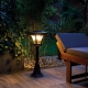 LED solárna lampa – lampáš/kandeláber – 120 cm – 10 LED – čierna – teplá biela