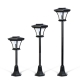 LED solárna lampa – lampáš/kandeláber – 120 cm – 10 LED – čierna – teplá biela