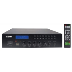 Rozhlasová ústredňa GLEMM pre 100V * 60W * USB/MP3 prehrávač s Bluetooth * DAB, AM, FM tuner