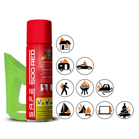 Hasiaci sprej SAFE 500 RED 500ml peny + držiak 50F