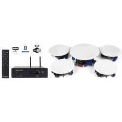 Set digitálneho zosilňovača WA250 a sady stropných reproduktorov WS845 * 100W * WIFI/USB/MP3/BT
