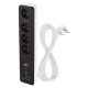 GoSmart predlžovací prívod 4 zásuvky 2m EMOS P1412SM s vyp./USB/biela-čierna/PVC/WiFi