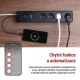 GoSmart predlžovací prívod 4 zásuvky 2m EMOS P1412SM s vyp./USB/biela-čierna/PVC/WiFi