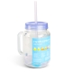 Pohár so slamkou - fialový - 4 ks chladiacich ľadových kociek, 550 ml, 17 x 7,5 x 13,5 cm