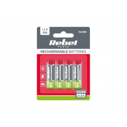 Nabíjacie batérie AA (R06) 1,2V/2600mAh REBEL 4ks / blister BAT2012