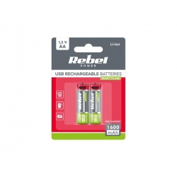 Nabíjacie batérie AA (R06) 1,2V/1600mAh REBEL 2ks / blister BAT2014