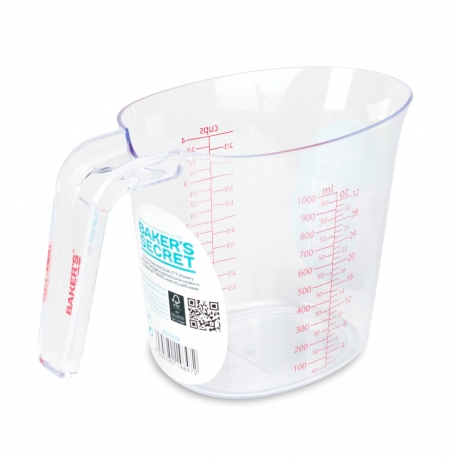 Baker's Secret – odmerný pohár – 1000 ml – plast – priehľadný