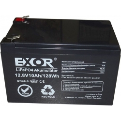 LiFePO4 12,8V 10Ah batéria EXOR LFP R925A