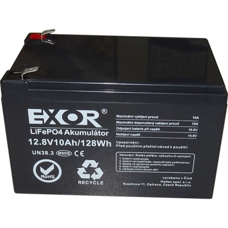 LiFePO4 12,8V 10Ah batéria EXOR LFP R925A