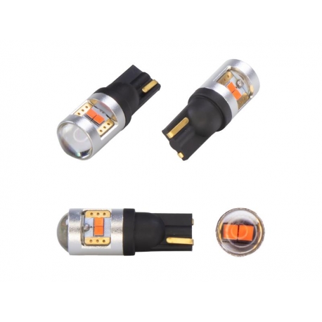 Autožiarovka LED T10 12/24V CARCLEVER 952034cbred 6LED/CSP CAN-Bus červená 2ks