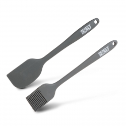 Baker's Secret – 2-dielna sada silikónového štetca a stierky – 21/22 cm – čierna