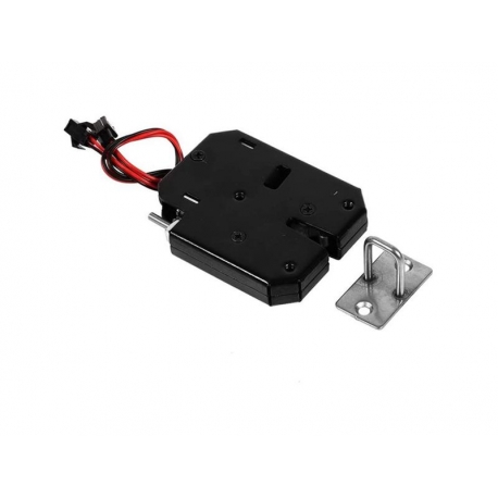 Elektrický zámok XG-07C 12VDC 1,8A čierny s ovládacím kontaktom