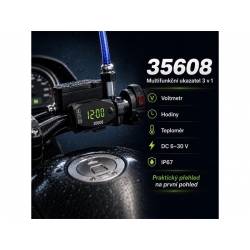 Multifunkčný digitálny displej pre motocykel STU 35608 3 v 1