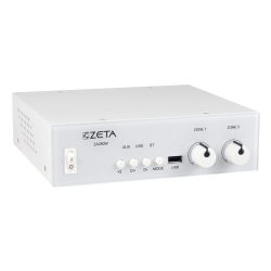 2-zónový mono zosilňovač ZETA * 2×80W / 2ohm * Bluetooth * USB/MP3 * AUX in * MIC in