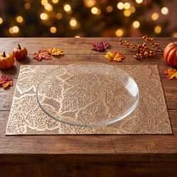 Prestieranie – vzor listov – PVC – 45 × 30 cm – zlaté