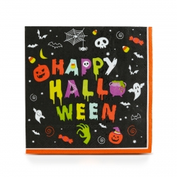 Halloweenová papierová servítka - "Happy Halloween" - 2-vrstvová - 33 x 33 cm - 16 ks / balenie