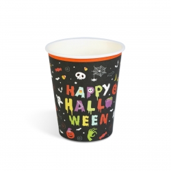 Halloweenový papierový pohár - "Happy Halloween" - 2,5 dl - 8 ks / balenie
