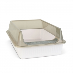 Mačacia toaleta – 51 x 35 x 10 cm – biela, sivá