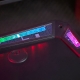 Herný stôl - 120 x 60 x 75 cm - RGB LED, USB, držiak na pohár, držiak na slúchadlá, karbónový-čierny