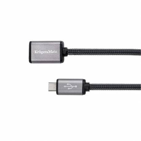 Kábel USB A(zásuvka)-micro USB,OTG 20cm Kruger&Matz